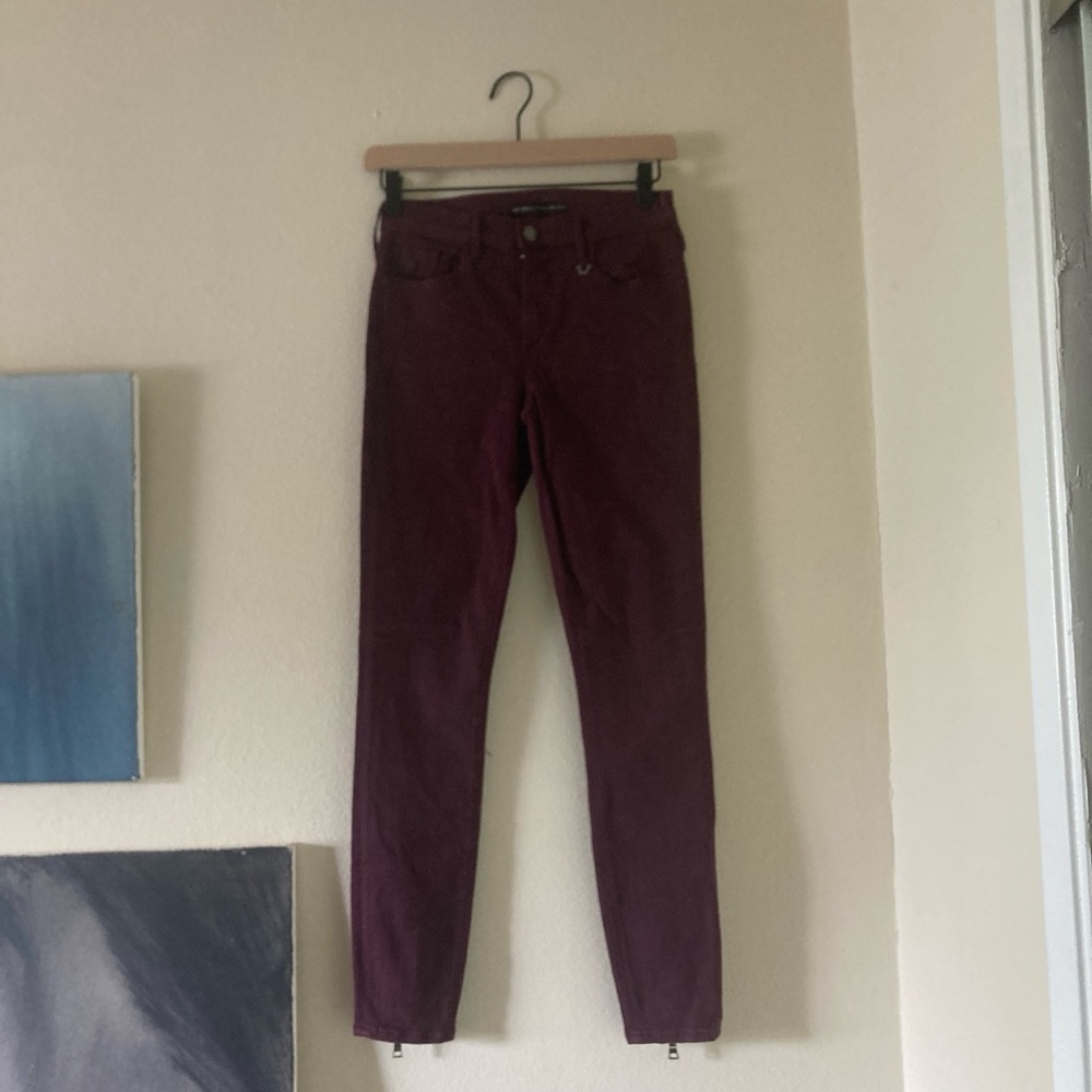 True Religion Wine-Colored Skinny Jeans